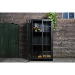 Rootsmann Houten Buffetkast - Zwart Hout Met Glas - Hout 8 Rootsmann Houten Buffetkast - Zwart Hout Met Glas - Hout -Woonmeubelwinkel 1000074665 0103