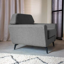 Industriële Fauteuil Roger Grijs - Stof - Grijs -Woonmeubelwinkel 1000074958 0101