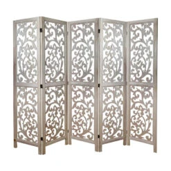 LW Collection Kamerscherm 5 Panelen Bruin 170X200CM - Paravent - Scheidingswand