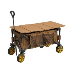 Inklapbare Trolley Bolderkar Bruin 90x50x55 Cm - 90x50x55 Cm - Aluminium - Bruin