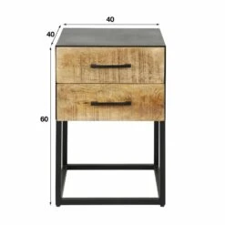 Nando Nachtkastje Mangohout - Hout - Bruin -Woonmeubelwinkel 1000080368 0103