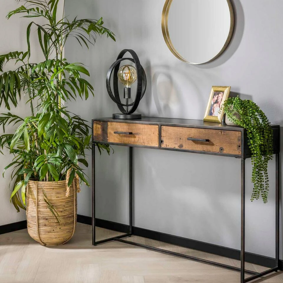 Kaptafel Brent 35x110x78cm - Hout - Grijs 4 Kaptafel Brent 35x110x78cm - Hout - Grijs - Afbeelding 2