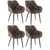 CLP Set Van 4 Eetkamerstoelen Tanna Fluweel Bruin 1 CLP Set Van 4 Eetkamerstoelen Tanna Fluweel Bruin -Woonmeubelwinkel 1000080757