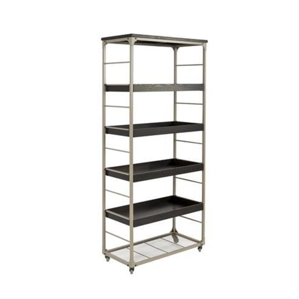 Giga Meubel Wandkast Bruin - 4 Planken - Metaal - Kast Botan 4 Giga Meubel Wandkast Bruin - 4 Planken - Metaal - Kast Botan - Afbeelding 2