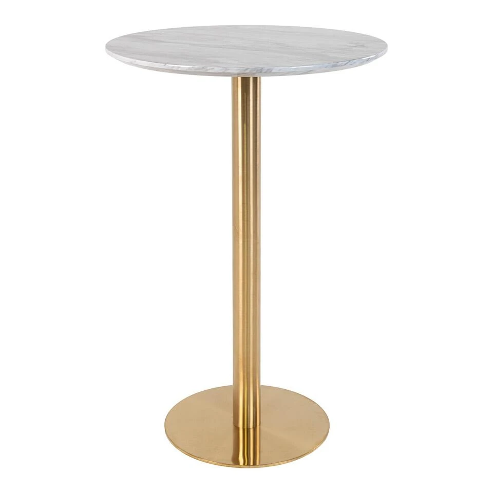 Giga Meubel Bartafel Goud/Wit - MDF - Ø70cm - Tafel Bolzano 3 Giga Meubel Bartafel Goud/Wit - MDF - Ø70cm - Tafel Bolzano