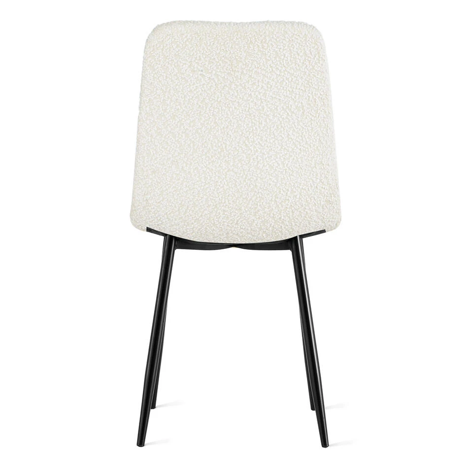 Set Van 2 Brasilia Eetkamerstoelen Bouclé Ivoor - 2x Kuipstoel Bouclé Wit 5 Set Van 2 Brasilia Eetkamerstoelen Bouclé Ivoor - 2x Kuipstoel Bouclé Wit - Afbeelding 3