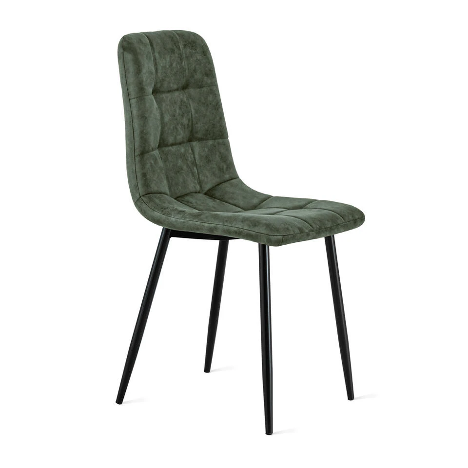 2x Eetkamerstoel Yerevan - Microleder - Groen 6 2x Eetkamerstoel Yerevan - Microleder - Groen - Afbeelding 4