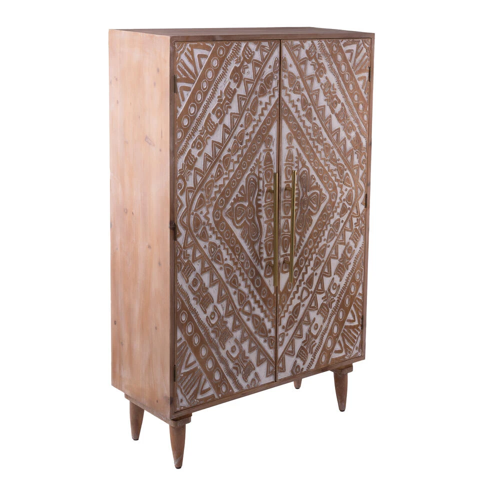 Rootsmann Opbergkast Wit - Hout Ibiza Stijl - Hout 5 Rootsmann Opbergkast Wit - Hout Ibiza Stijl - Hout - Afbeelding 3