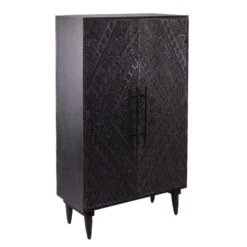 Rootsmann Opbergkast Zwart - Hout Ibiza Stijl - Hout -Woonmeubelwinkel 1000081210 0102