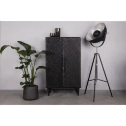 Rootsmann Opbergkast Zwart - Hout Ibiza Stijl - Hout -Woonmeubelwinkel 1000081210 0103