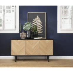 Giga Meubel Dressoir Naturel - 43x150x80cm - Eikenhout - Dressoir Calvi -Woonmeubelwinkel 1000081225 0101