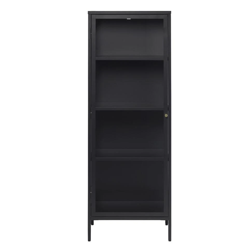 Giga Meubel Vitrinekast Zwart - 40x57,5x160cm - Metaal - Kast Carmel 3 Giga Meubel Vitrinekast Zwart - 40x57,5x160cm - Metaal - Kast Carmel