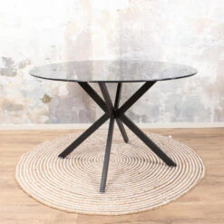 DS4U® Gino Eettafel Marmerlook - Glas - Zwart -Woonmeubelwinkel 1000081294 0102