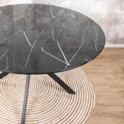 DS4U® Gino Eettafel Marmerlook - Glas - Zwart -Woonmeubelwinkel 1000081294 0103
