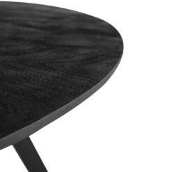 Eetkamertafel Jake 150x150x76 Cm - Zwart Mango Hout - 6 Pers -Woonmeubelwinkel 1000082626 0104