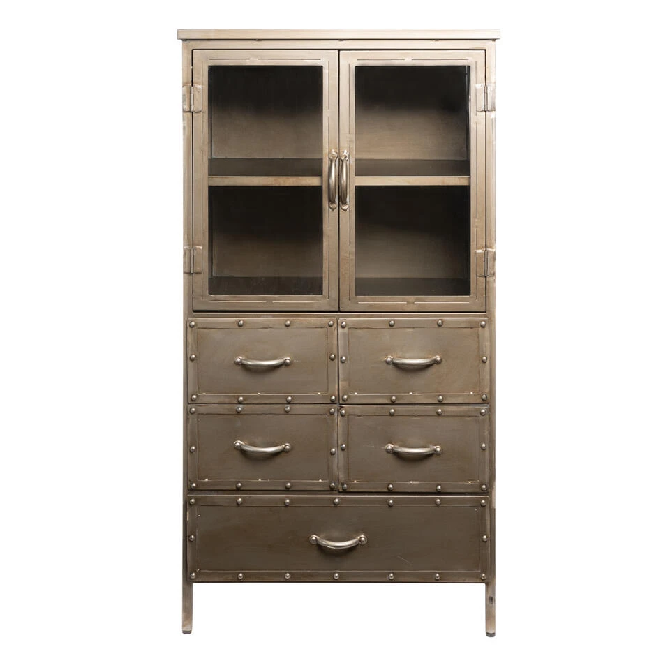 Rootsmann Buffetkast Industrieel - Lockerkast Grijs Metaal - Metaal 3 Rootsmann Buffetkast Industrieel - Lockerkast Grijs Metaal - Metaal