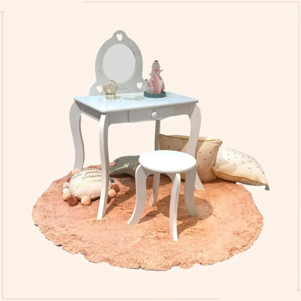 MISOU Make Up Tafel Kinderen Met Spiegel En Kruk Kaptafel 4 MISOU Make Up Tafel Kinderen Met Spiegel En Kruk Kaptafel - Afbeelding 2
