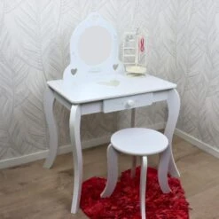 MISOU Make Up Tafel Kinderen Met Spiegel En Kruk Kaptafel 9 MISOU Make Up Tafel Kinderen Met Spiegel En Kruk Kaptafel -Woonmeubelwinkel 1000085001 0111