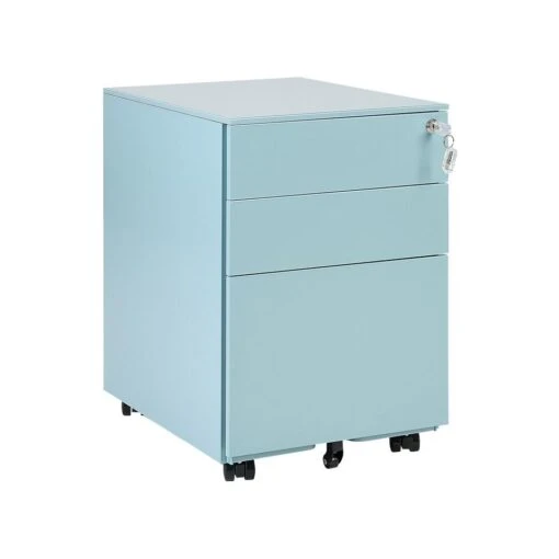 Beliani Kantoorkast CAMI - Blauw Staal