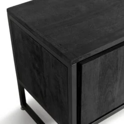 Liam TV-Meubel 140cm Zwart - Mango Hout 140x50x40 Cm -Woonmeubelwinkel 1000085691 0102