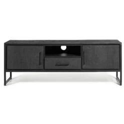Liam TV-Meubel 140cm Zwart - Mango Hout 140x50x40 Cm -Woonmeubelwinkel 1000085691 0104
