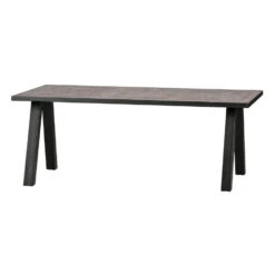 WOOOD Eettafel Met Utrecht Poot Tablo - Teak/Metaal - Natural - 220x90