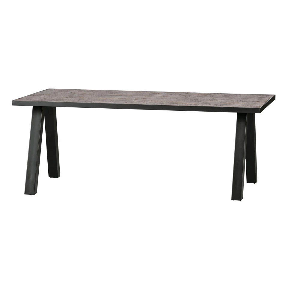 WOOOD Eettafel Met Utrecht Poot Tablo - Teak/Metaal - Natural - 220x90 2 WOOOD Eettafel Met Utrecht Poot Tablo - Teak/Metaal - Natural - 220x90
