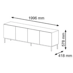 TV Meubel Ravenna F Painted MDF 58x200x42 Zwart/Beige/Goud -Woonmeubelwinkel 1000088446 0102