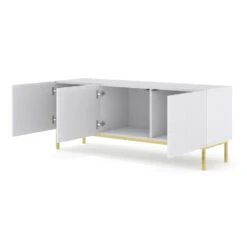 TV Meubel Ravenna B Foil MDF 58x150x42 Wit/Goud -Woonmeubelwinkel 1000088534 0101