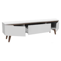 Emob Tv-meubel Infas 180cm Met 2 Deuren & 1 Lade - Wit -Woonmeubelwinkel 1000088731 0102