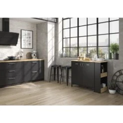 Diagone Draaibare Bar Manchester - Zwart/eikenlook 8 Diagone Draaibare Bar Manchester - Zwart/eikenlook -Woonmeubelwinkel 1000089275 0103