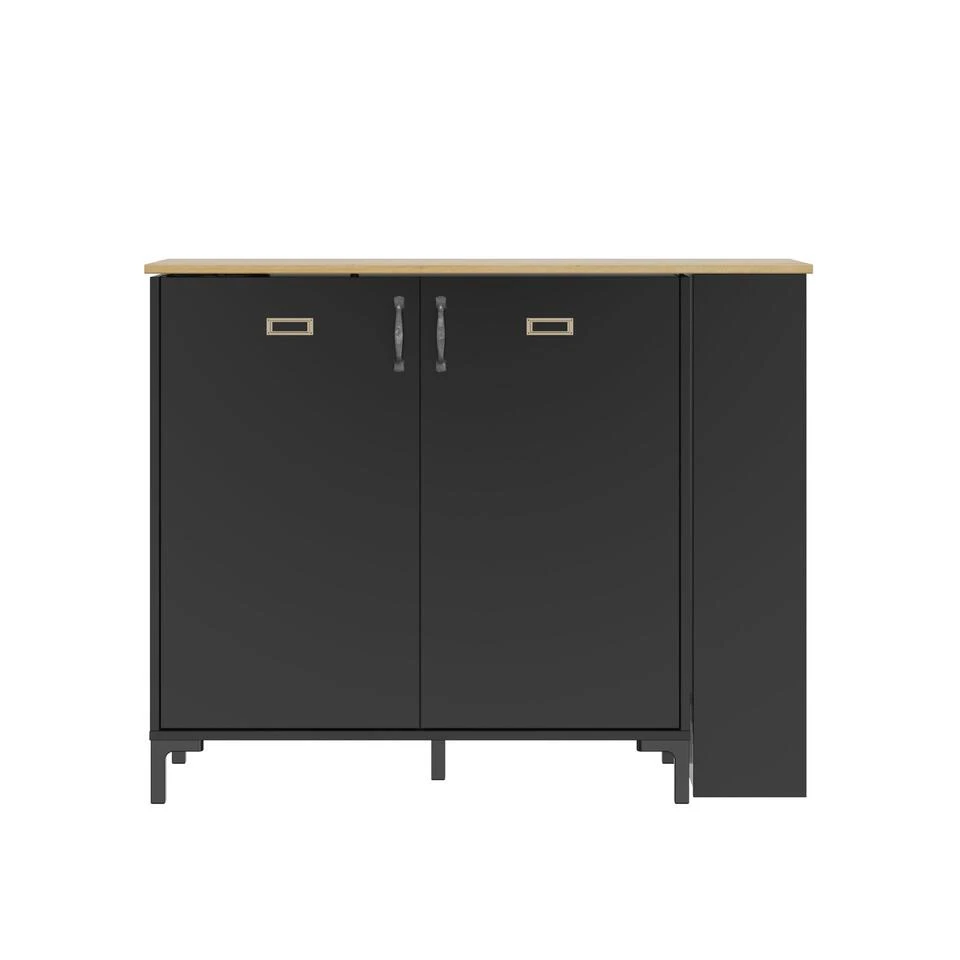 Diagone Draaibare Bar Manchester - Zwart/eikenlook 3 Diagone Draaibare Bar Manchester - Zwart/eikenlook