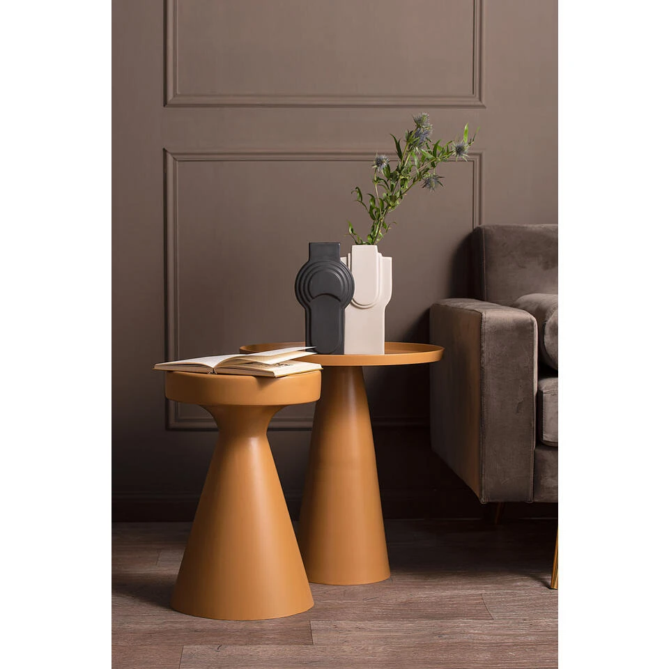 Leitmotiv Bijzettafel Force - Large - Aluminium Mosterdgeel - Ø43x48,5cm 4 Leitmotiv Bijzettafel Force - Large - Aluminium Mosterdgeel - Ø43x48,5cm - Afbeelding 2