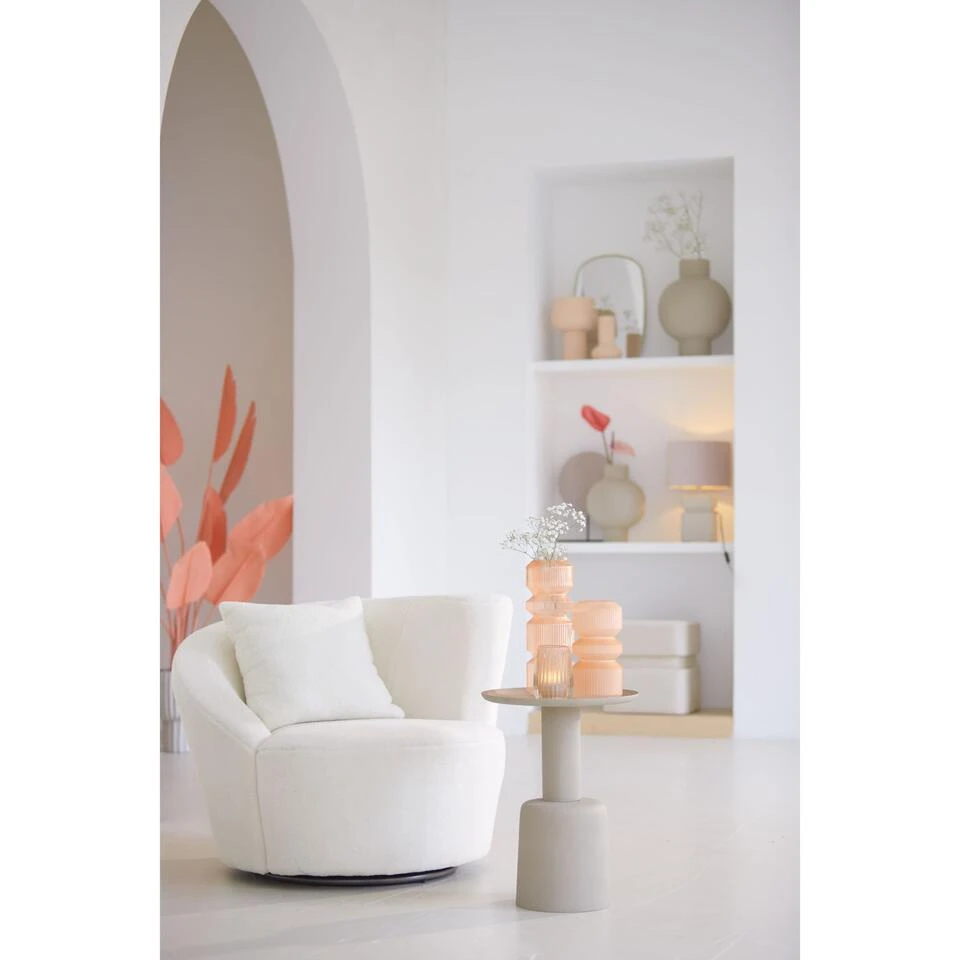 Bijzettafel Milaki - Grijs - Ø39cm 4 Bijzettafel Milaki - Grijs - Ø39cm - Afbeelding 2