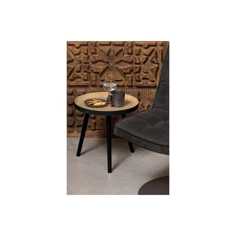 WOOOD Sasha Bijzettafel - MDF - Zwart/naturel - 41x41x40.5 4 WOOOD Sasha Bijzettafel - MDF - Zwart/naturel - 41x41x40.5 - Afbeelding 2