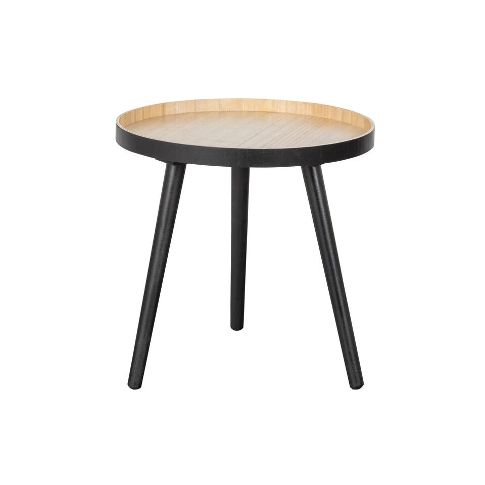 WOOOD Sasha Bijzettafel - MDF - Zwart/naturel - 41x41x40.5 3 WOOOD Sasha Bijzettafel - MDF - Zwart/naturel - 41x41x40.5