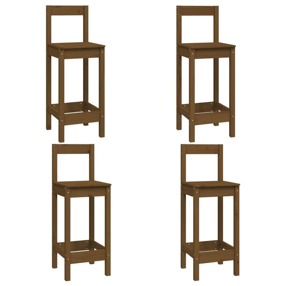 VidaXL 5-delige Barset Massief Grenenhout Honingbruin 5 VidaXL 5-delige Barset Massief Grenenhout Honingbruin - Afbeelding 3