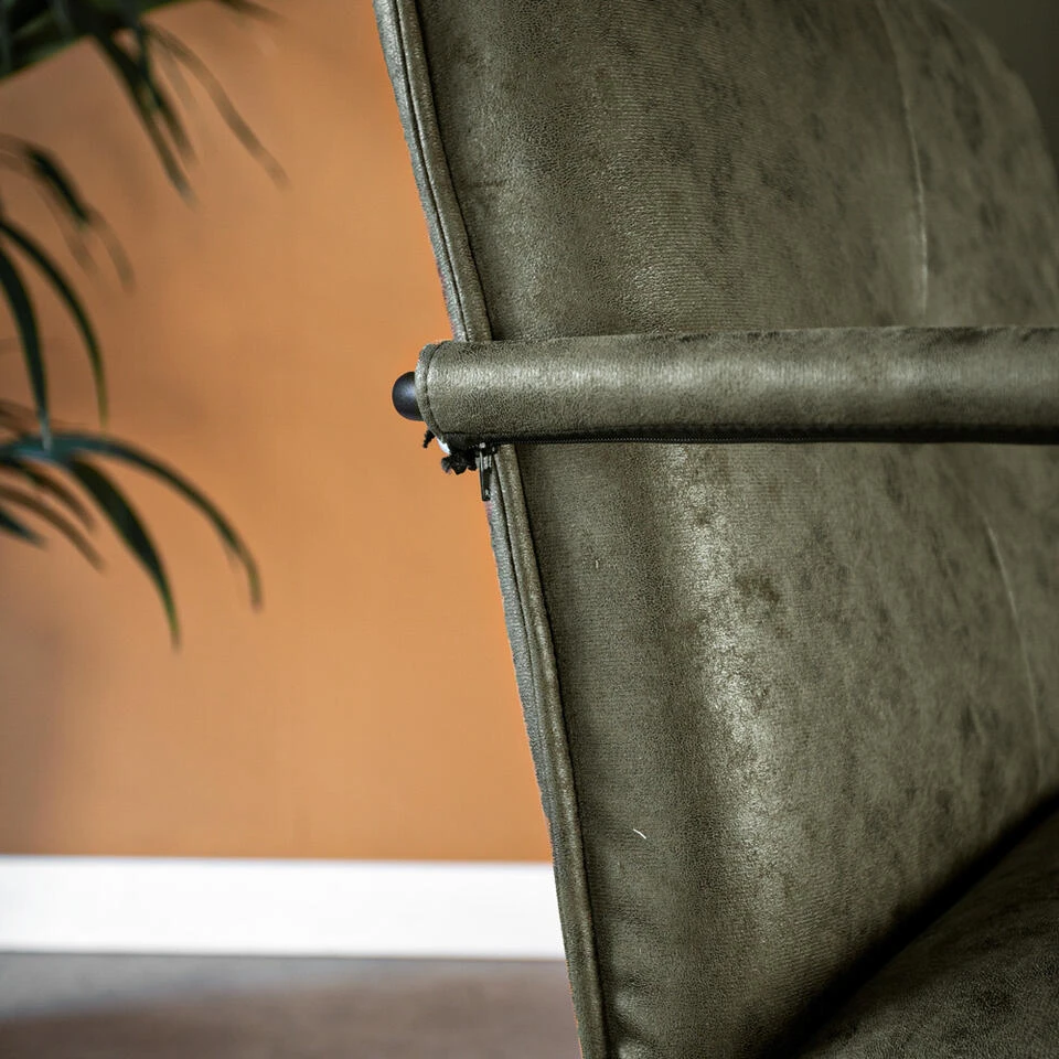 Industriële Fauteuil Hailey Groen Ecoleder - Leder - Groen 6 Industriële Fauteuil Hailey Groen Ecoleder - Leder - Groen - Afbeelding 4