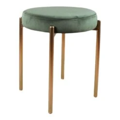 DS4U® Mika Velvet Kruk - Stof - Groen 7 DS4U® Mika Velvet Kruk - Stof - Groen -Woonmeubelwinkel 1000093827 0102