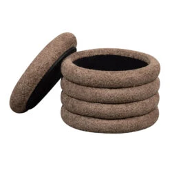 WOOOD Poef Kimi - Teddy - Bruin - 32x40x40 8 WOOOD Poef Kimi - Teddy - Bruin - 32x40x40 -Woonmeubelwinkel 1000093875 0102