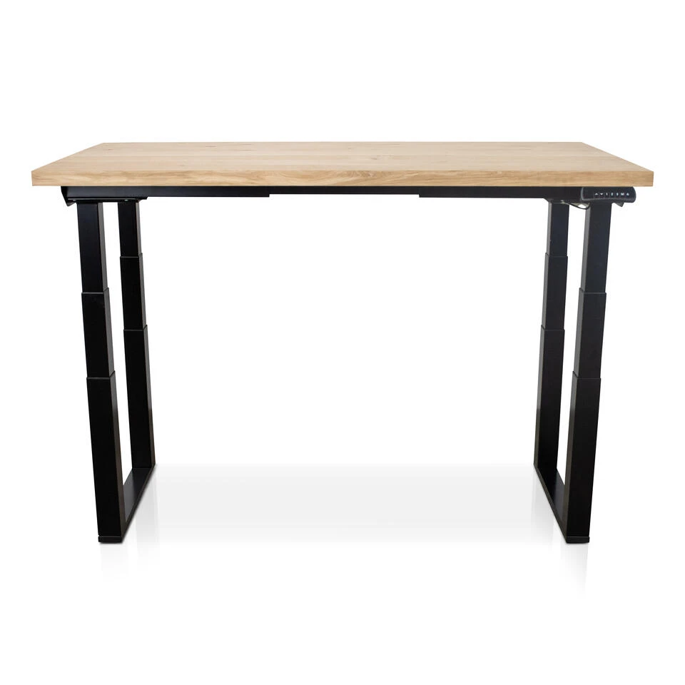 MRC Zit-sta Bureau Massief Eiken Blad 140x80 Zwart O Frame NEN-EN 527 6 MRC Zit-sta Bureau Massief Eiken Blad 140x80 Zwart O Frame NEN-EN 527 - Afbeelding 4