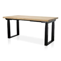 MRC Zit-sta Bureau Massief Eiken Blad 140x80 Zwart O Frame NEN-EN 527