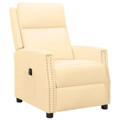 VidaXL Fauteuil Elektrisch Verstelbaar Kunstleer Crèmekleurig