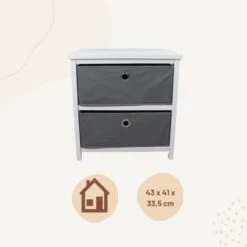 Orange85 Ladekast 2 Lades Lage Kast Opbergkast Speelgoed Nachtkastje Wit Grijs 9 Orange85 Ladekast 2 Lades Lage Kast Opbergkast Speelgoed Nachtkastje Wit Grijs -Woonmeubelwinkel 1000094211 0111