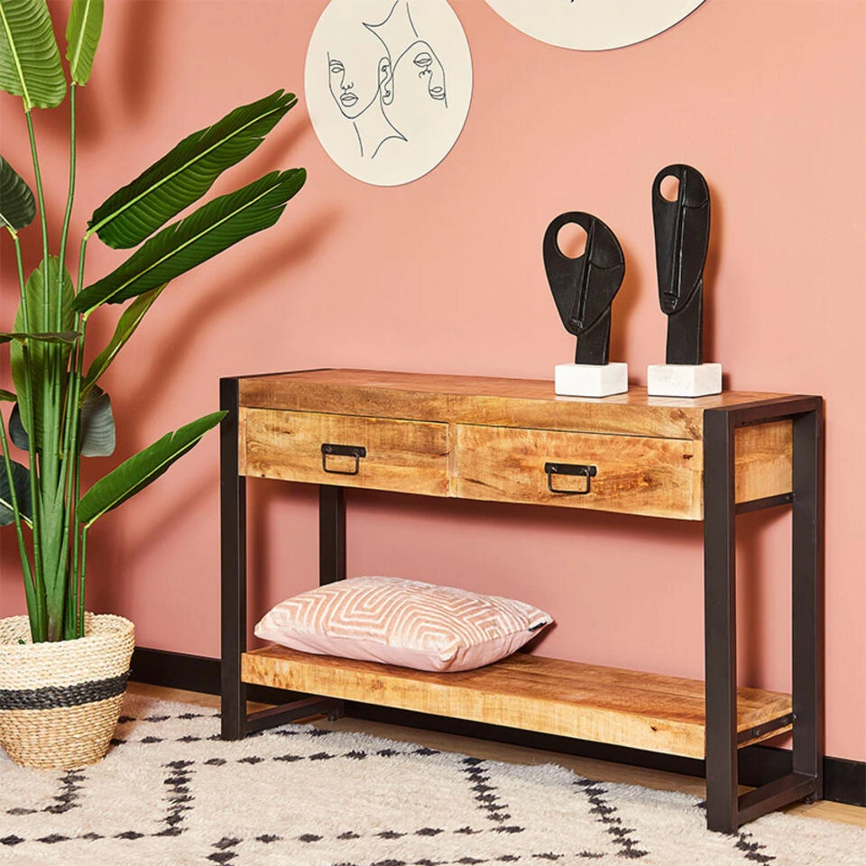 Furndea Odeon Sidetable Industrieel - 35x120x76 Cm 4 Furndea Odeon Sidetable Industrieel - 35x120x76 Cm - Afbeelding 2