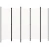 VidaXL Kamerscherm Met 5 Panelen 250x180 Cm Crèmewit 1 VidaXL Kamerscherm Met 5 Panelen 250x180 Cm Crèmewit -Woonmeubelwinkel 1000094257