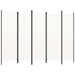 VidaXL Kamerscherm Met 5 Panelen 250x180 Cm Crèmewit