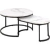 Sohome Salontafel Margalit - Set Van 2 Stuks - Marmerlook - Wit -Woonmeubelwinkel 1000094574