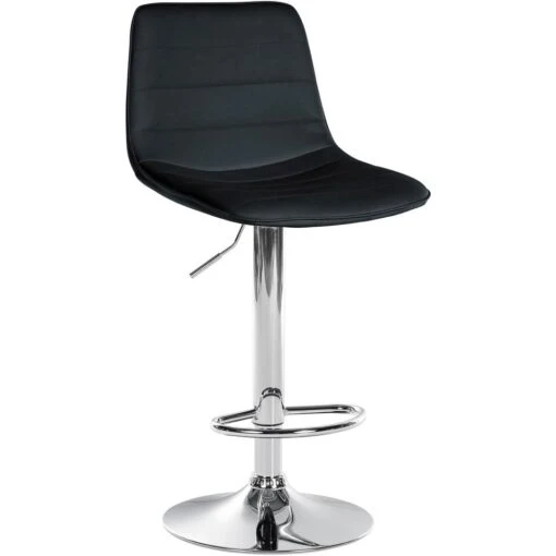 CLP Barkruk Lex Chroom Frame Kunstleer Zwart