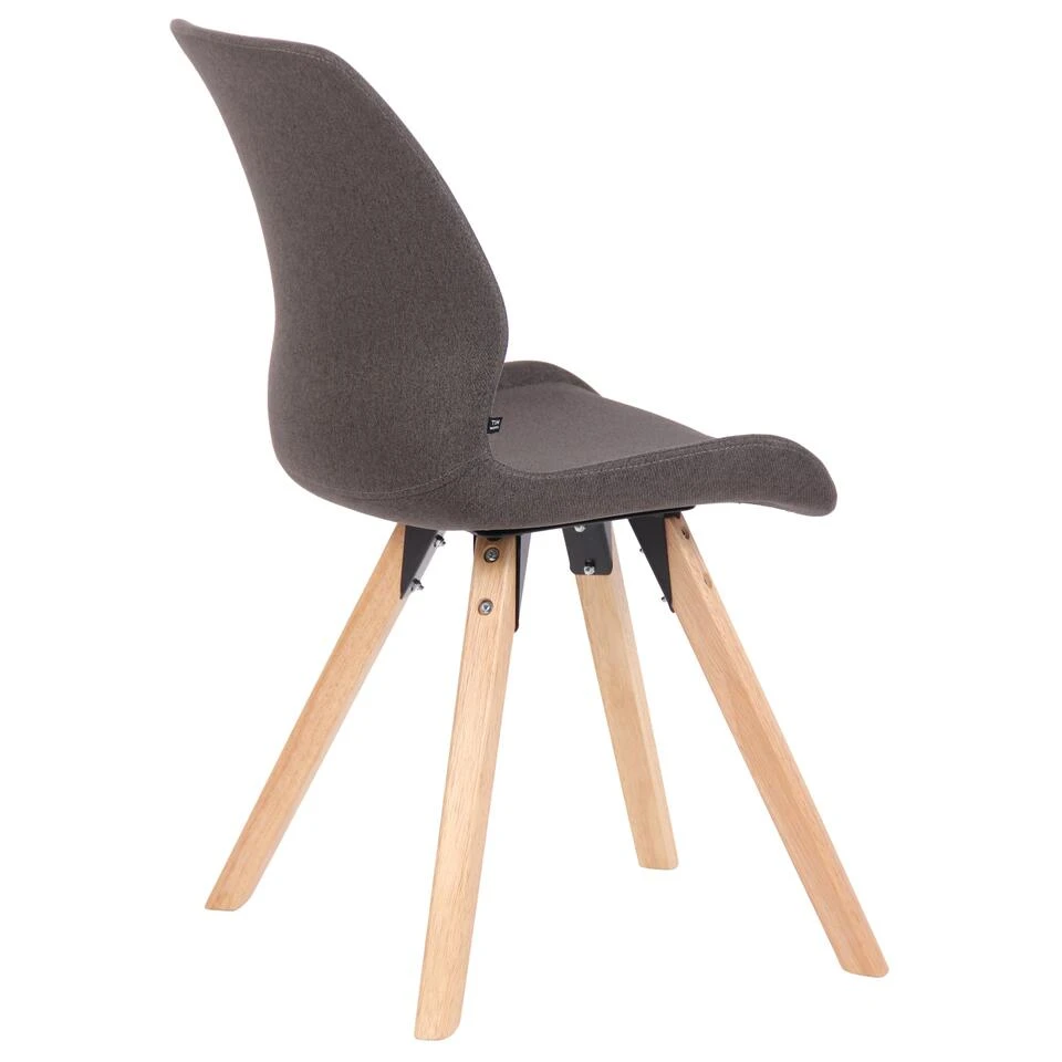 CLP Set Van 2 Eetkamerstoelen Luna Stof Grijs 5 CLP Set Van 2 Eetkamerstoelen Luna Stof Grijs - Afbeelding 3